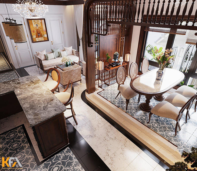 Thiết kế không gian phòng khách, phòng bếp và phòng ăn liền nhau