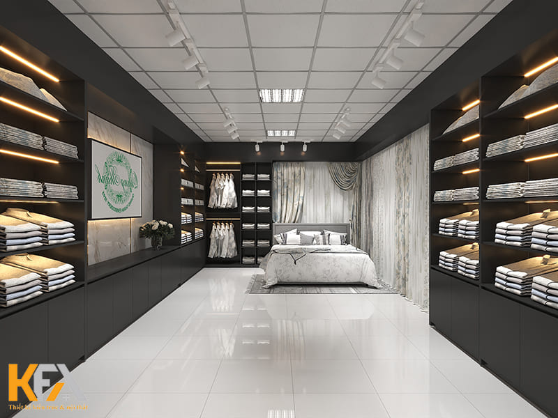 Tủ gỗ phủ Melamine hiện đại được phân chia thành nhiều ô nhỏ cho từng mẫu vải