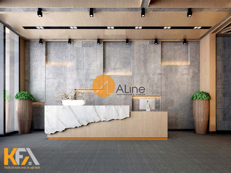 Quầy lễ tân được coi là bộ mặt đại diện cho văn phòng