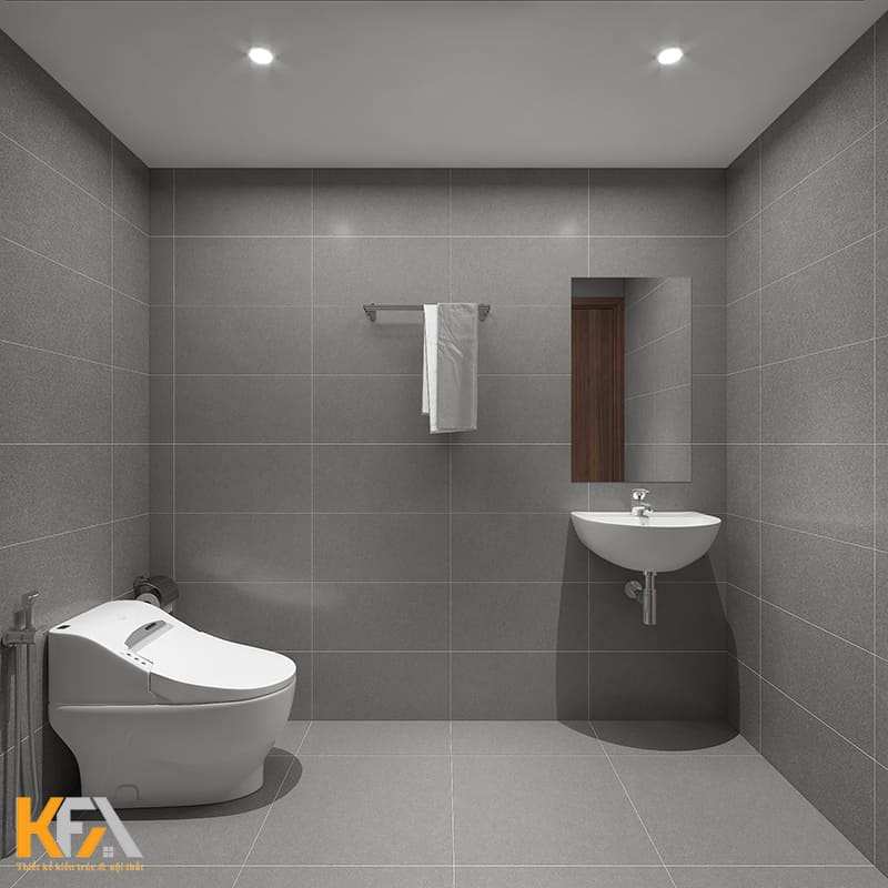 Phòng tắm được thiết kế hiện đại và đơn giản