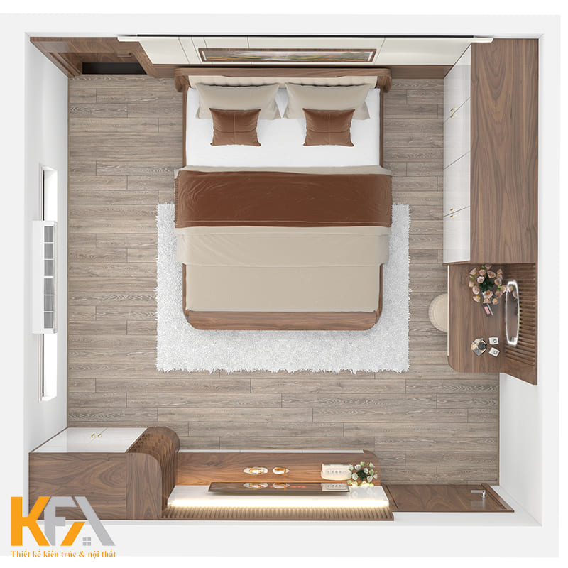 Tổng quan không gian phòng ngủ 17m2 của chị Huế