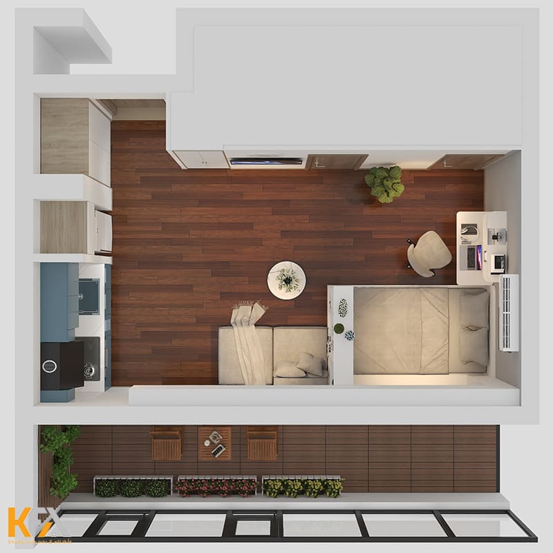 Tổng quan dự án căn hộ Studio hiện đại 35m2