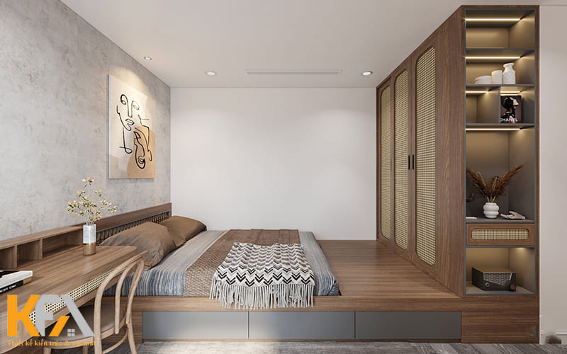 Thiết kế phòng ngủ không giường đơn giản nhưng vô cùng cuốn hút