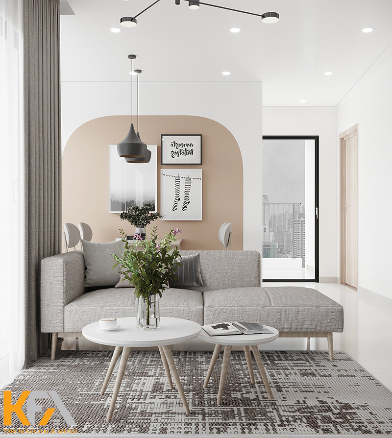 Lựa chọn gam mùa sáng cũng thiết kế hiện đại giúp căn hộ "ăn gian" diện tích