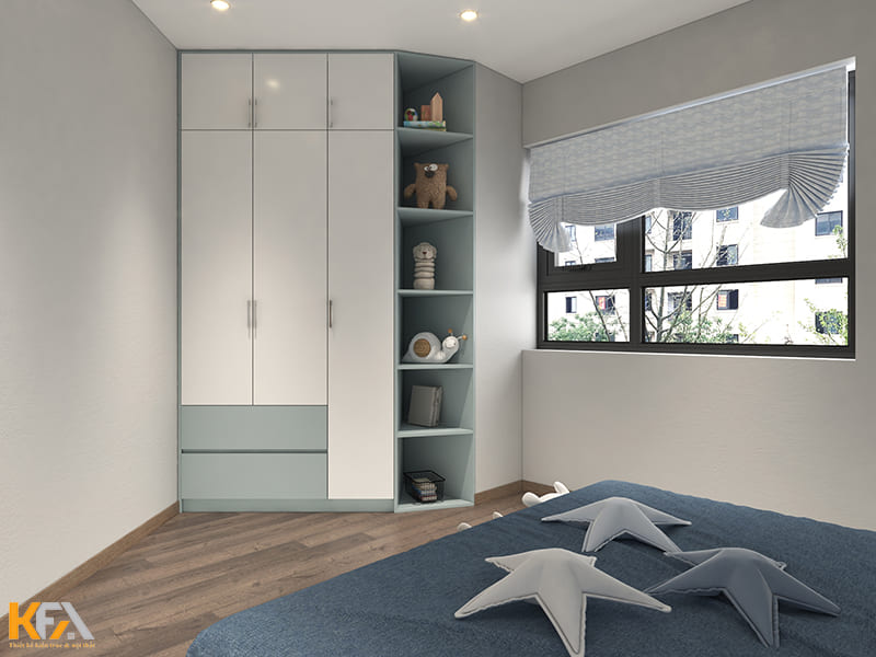 Thiết kế tủ kịch trần tinh tế khéo léo che đi khuyết điểm của căn phòng