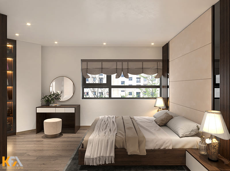 Thiết kế nội thất phòng ngủ căn hộ theo phong cách hiện đại
