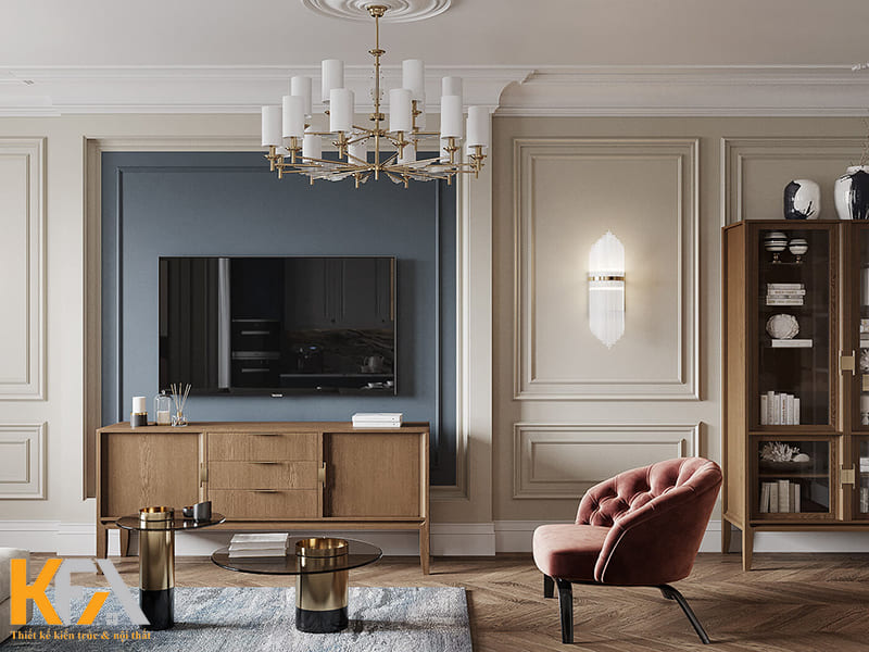 Tủ kệ tivi chất liệu gỗ tự nhiên tạo cảm giác gần gũi, thân thiện với môi trường