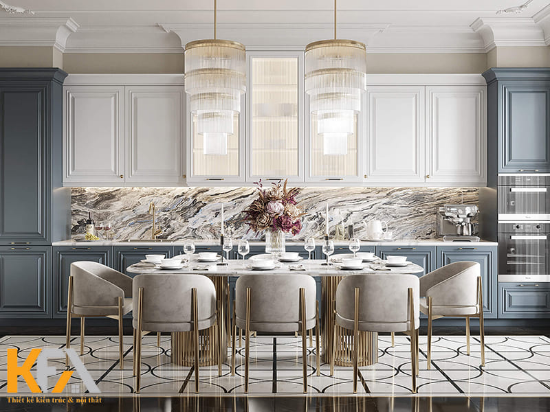Tủ bếp và bàn ăn cao cấp toát lên sự sang trọng và tinh tế