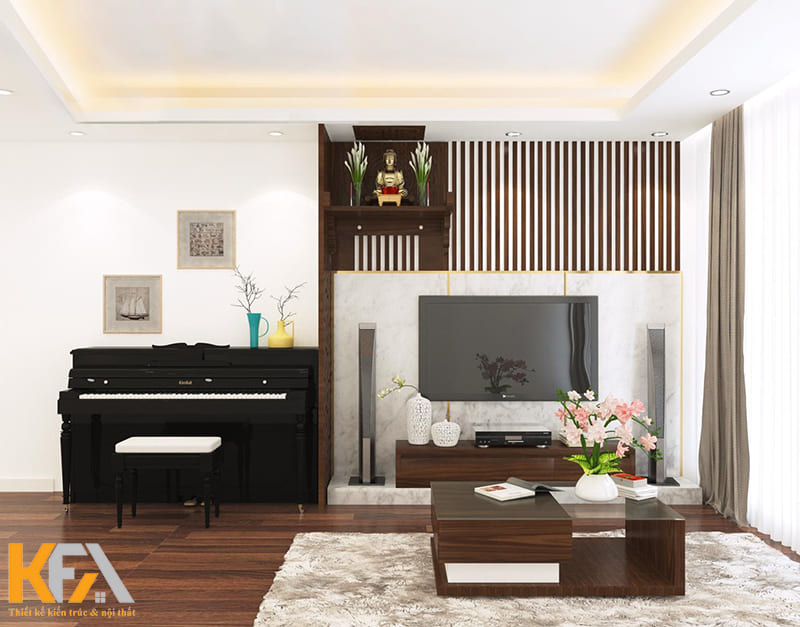 Kết hợp vách lam đá và gỗ một cách tinh tế