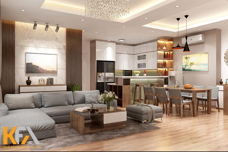 Sử dụng nội thất bằng gỗ trong thiết kế nội thất chung cư hiện đại