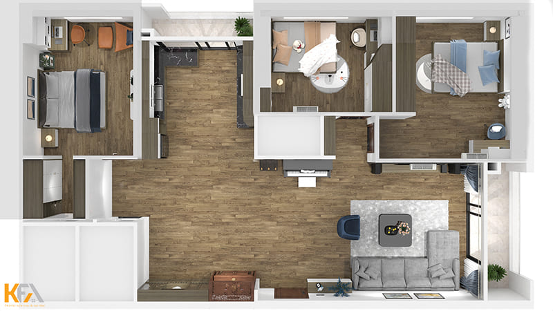 Tổng quan căn hộ 130m2 của gia đình chị Thắm