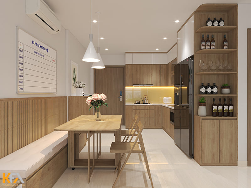 Tủ bếp kế hợp tủ rượu đa năng