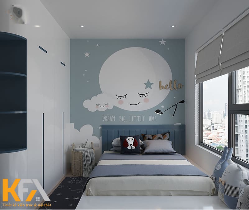 Căn phòng được cung cấp ánh sáng tự nhiên đầy đủ cho các hoạt động của bé