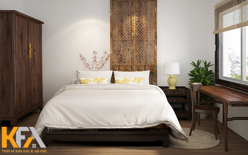 Nội thất gỗ tối màu mang vẻ đẹp hoài cổ của người Đông Dương