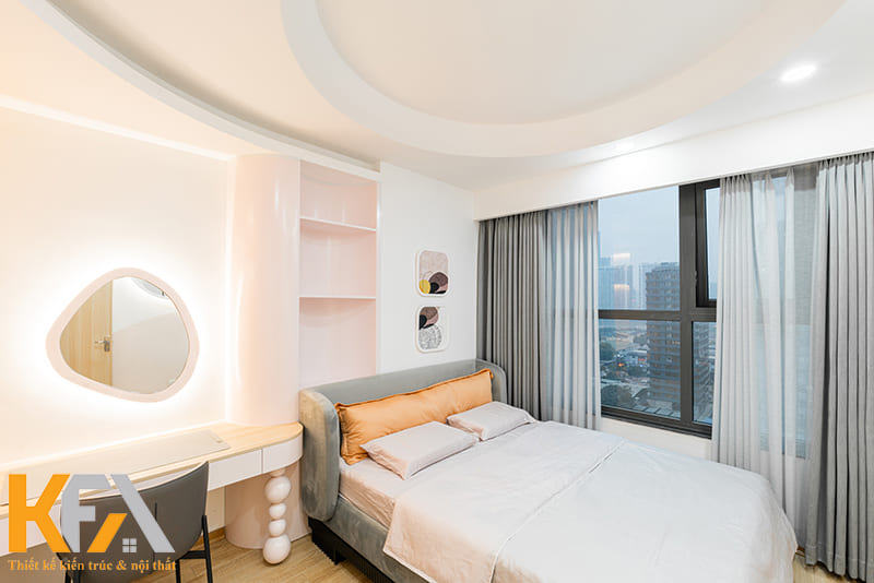 Phòng ngủ có thiết kế cửa kính ngắm view thành phố cực chill