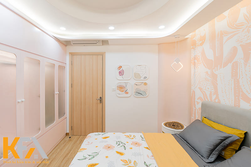 Không gian phòng ngủ nhã nhặn và ấm áp mang lại cảm giác thư thái cho người sử dụng