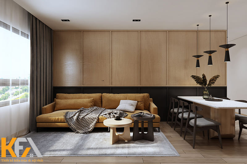 Bộ sofa mềm mại chính là điểm nhấn của phòng khách