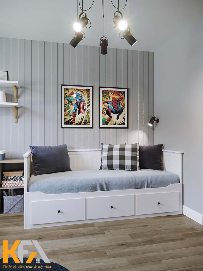 Giường ngủ thông minh đồng thời là sofa và tủ đồ