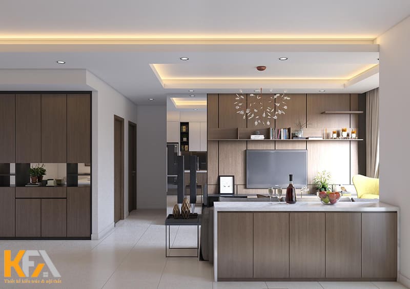 Chất liệu phòng bếp đa dạng, kết hợp gỗ và đá là ý tưởng không tồi