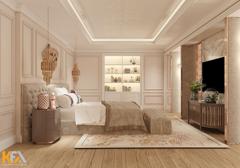 Phòng ngủ master sang trọng và đảm bảo tiện nghi