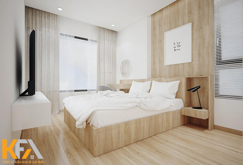 Phòng ngủ chung cư 50m2 phong cách tối giản