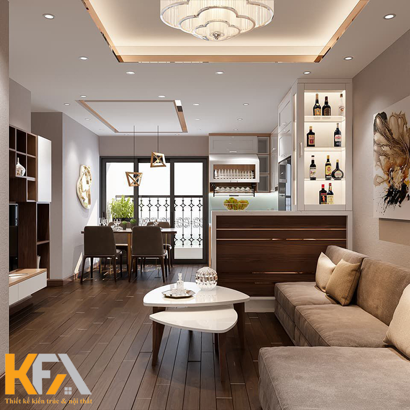 Đơn vị thiết kế thi công nội thất chung cư 50m2 uy tín