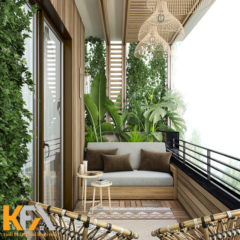 Ban công nên trang trí nhiều cây xanh nhưng vẫn giữ được sự thông thoáng