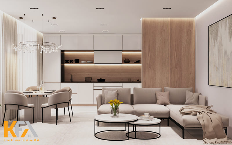 Các gam màu tone nhạt được kết hợp với nhau một cách khéo léo