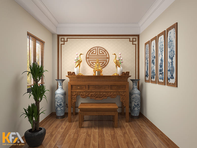 Thiết kế phòng thờ tinh tế, đẹp và trang nghiêm
