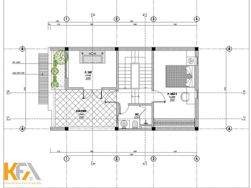 Bản vẽ mặt bằng nội thất tầng 3