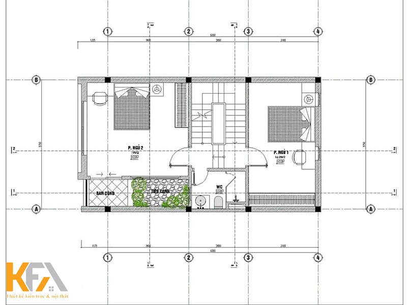 Bản vẽ mặt bằng nội thất tầng 2