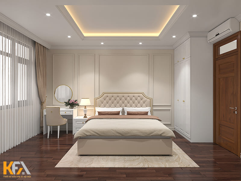 Thiết kế phòng ngủ cho ông bà lớn tuổi phong cách tân cổ điển