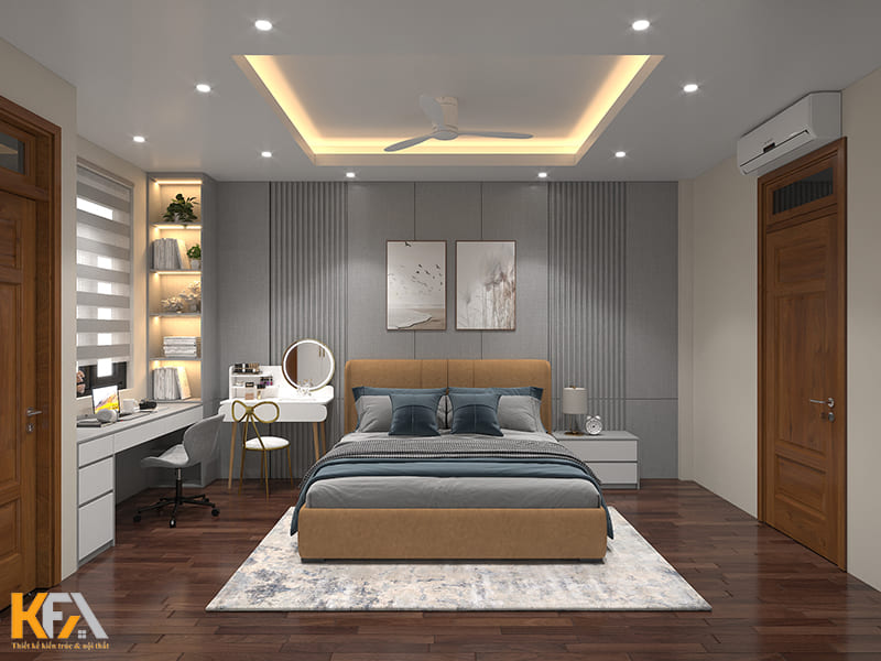Phòng ngủ hiện đại được bố trí nội thất khoa học, tiện nghi