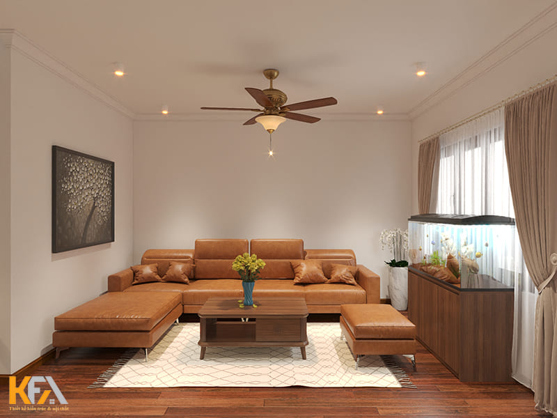 Trang trí phòng khách bằng bể cá cảnh