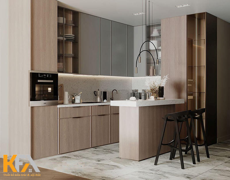 Thiết kế quầy bar mini đa năng có thể thay thế bàn ăn