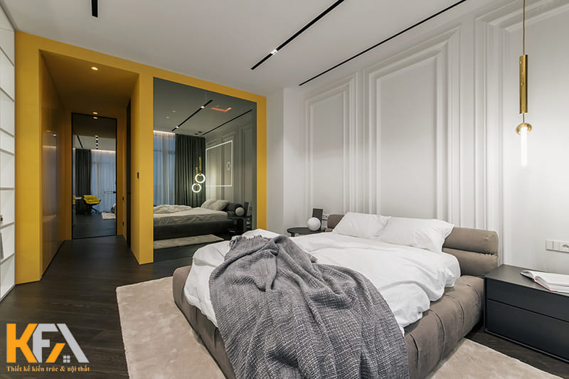 Chất liệu nội thất được sử dụng một cách linh hoạt và hài hòa