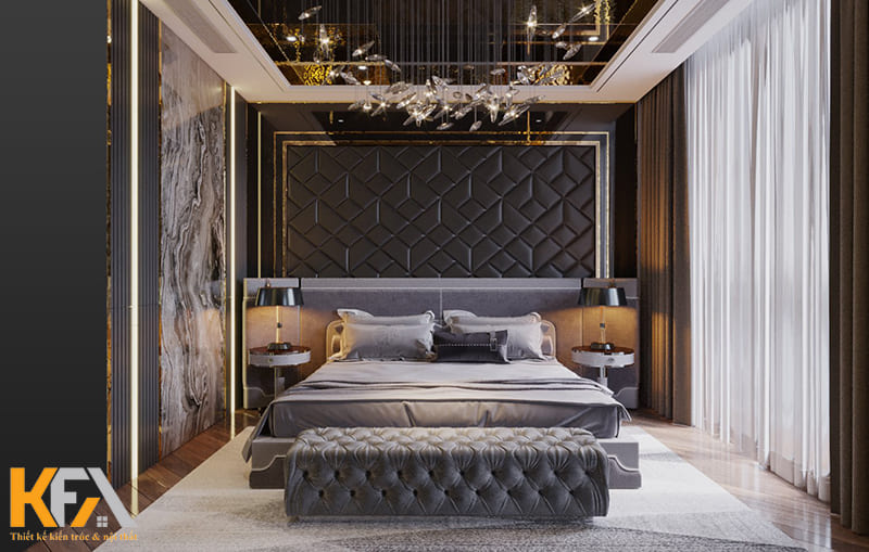 Thiết kế phòng ngủ cao cấp theo phong cách tân cổ điển