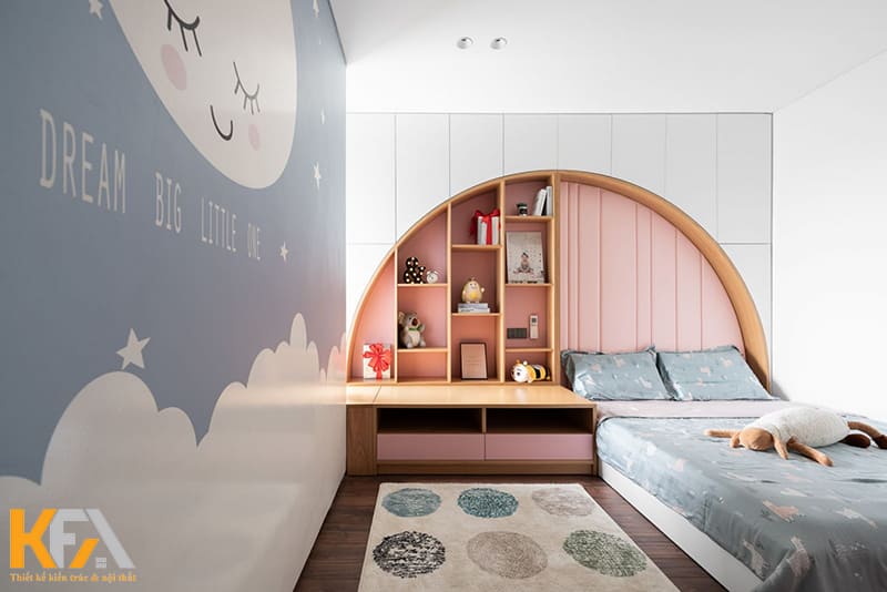 Thiết kế phòng ngủ thông minh với mái vòm đầu giường độc đáo