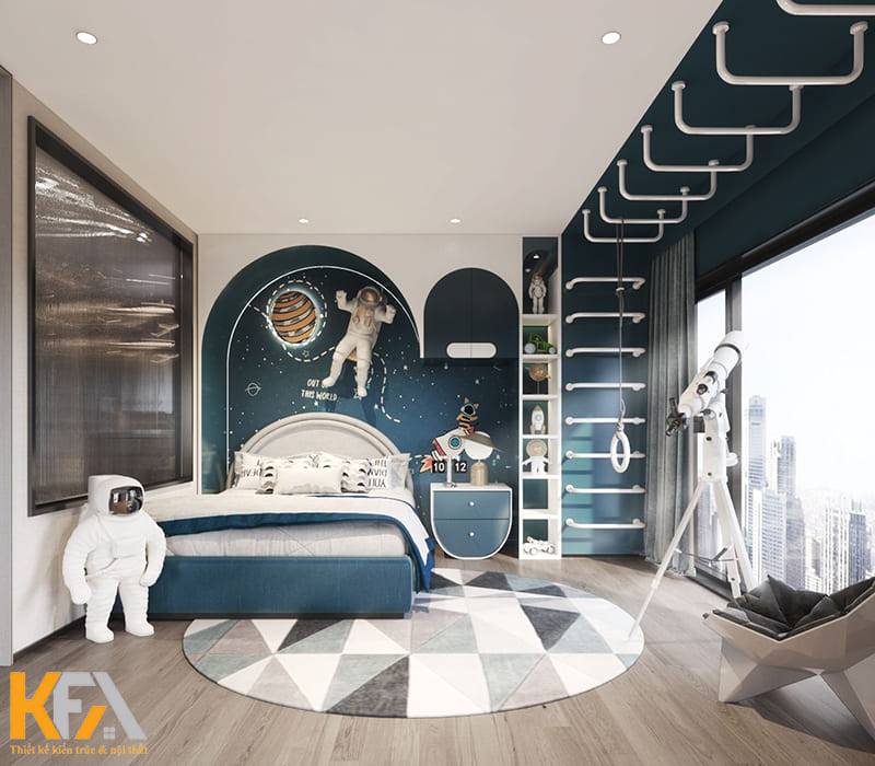 Trang trí phòng bé trai như một không gian vũ trụ thu nhỏ