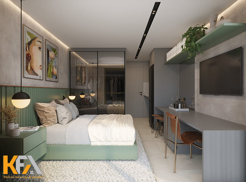 Phòng ngủ cho người độc thân không cần quá rộng nhưng vẫn phải đảm bảo công năng