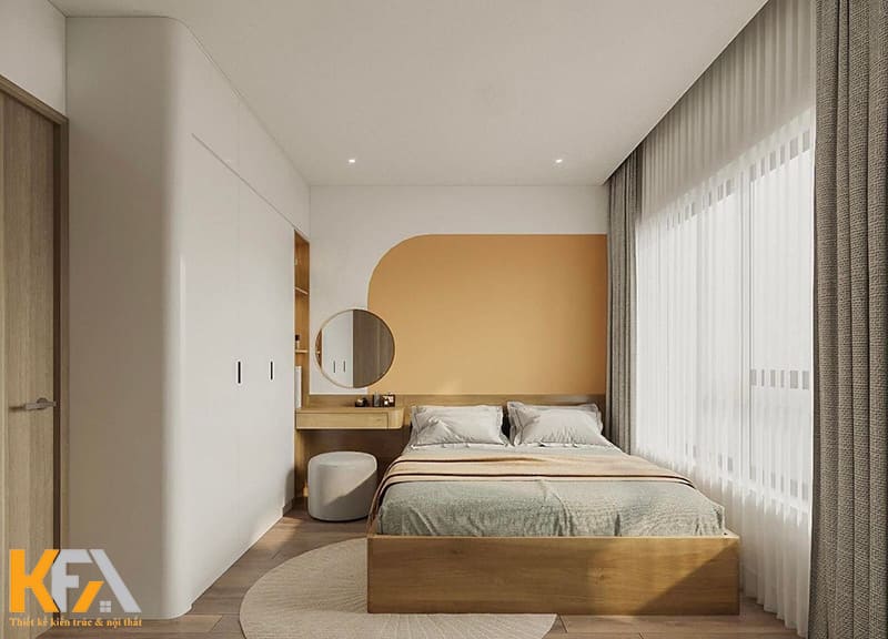 Phòng ngủ gam màu trắng vàng tràn đầy năng lượng