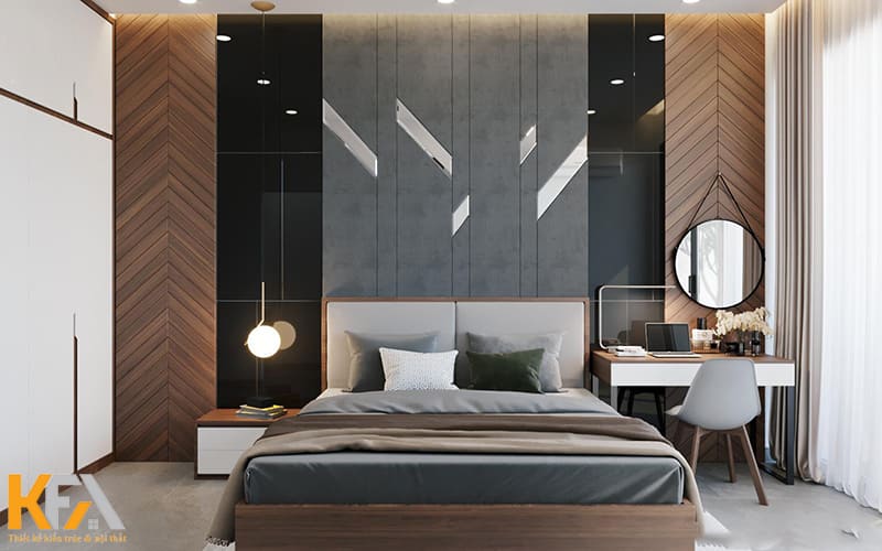 Phòng ngủ master đề cao tính hiện đại và sự sang trọng trong từng thiết kế