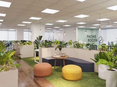 Thiết kế thi công xu hướng nội thất văn phòng xanh