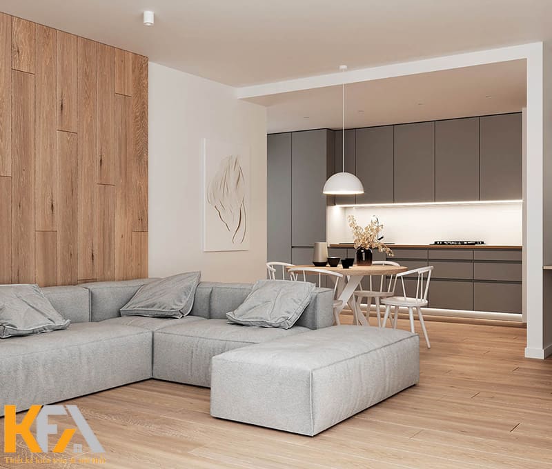 Thiết kế tối giản, giảm bớt các chi tiết thừa ở cả 2 không gian