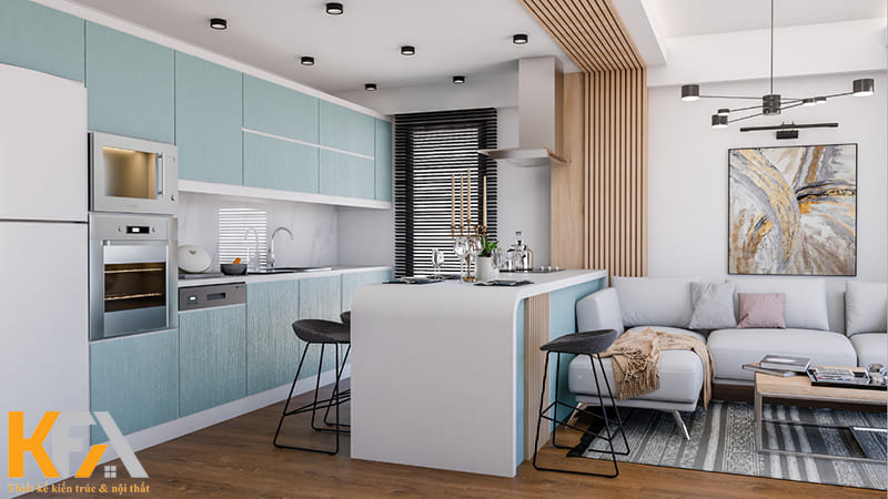 Thiết kế đảo bếp đồng thời là bàn ăn hữu dụng