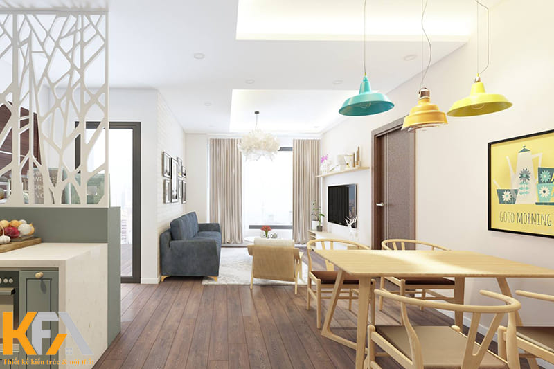 Không gian tràn ngập ánh sáng mang đếm cảm giác thông thoáng và năng lượng sống cao