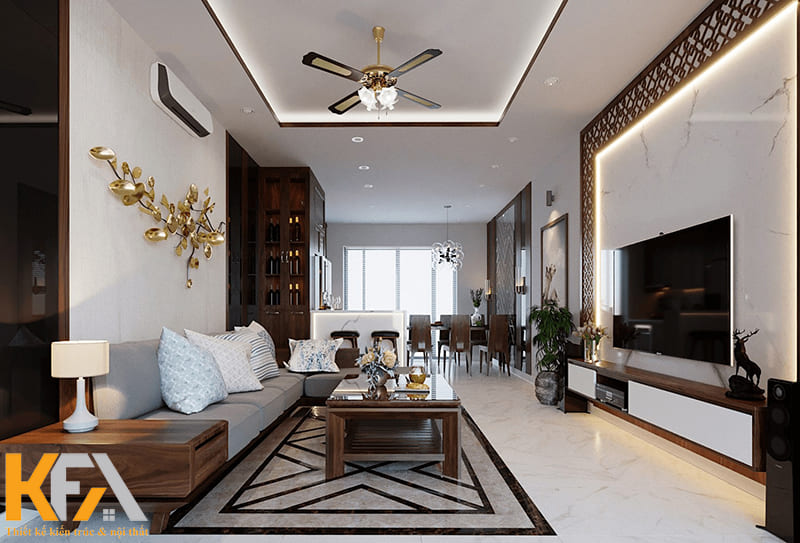 Màu sắc ở phòng bếp và phòng khách cần có sự tương đồng nhất định