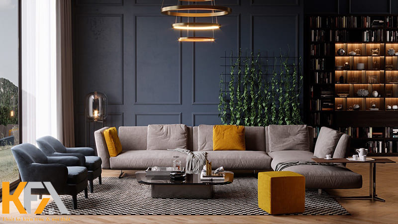 Trang trí phòng khách 15m2 có thể áp dụng theo một số phong cách thiết kế nhất định