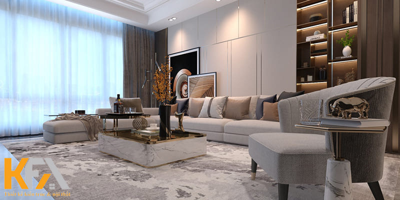 Không có một quy chuẩn nào cho diện tích của phòng khách