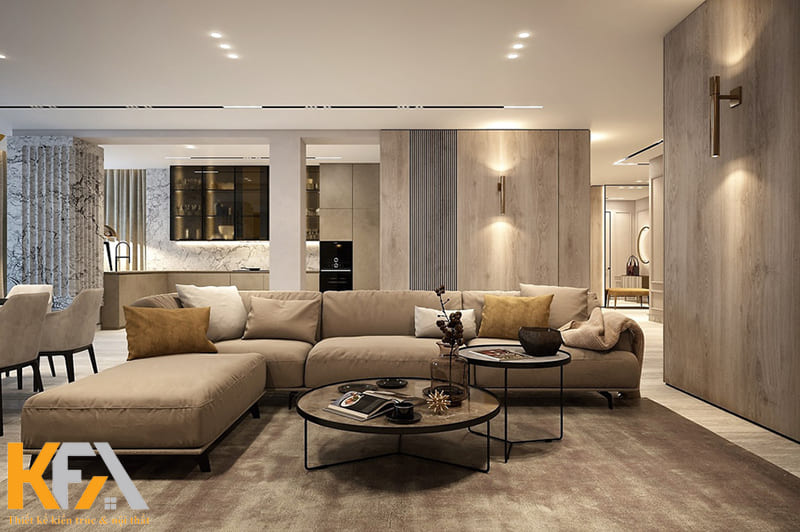 Phòng khách 12m2 thường được kiến trúc sư sử dụng nội thất nhỏ gọn